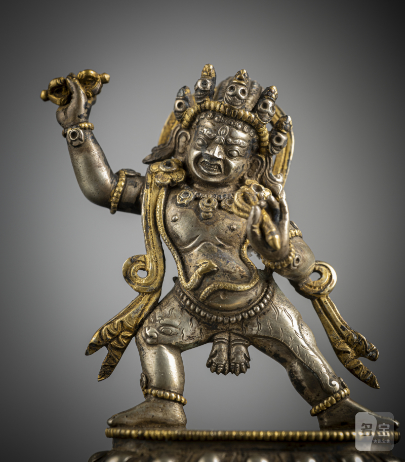 A parcel-gilt lilver figure of Vajrapani - 图5